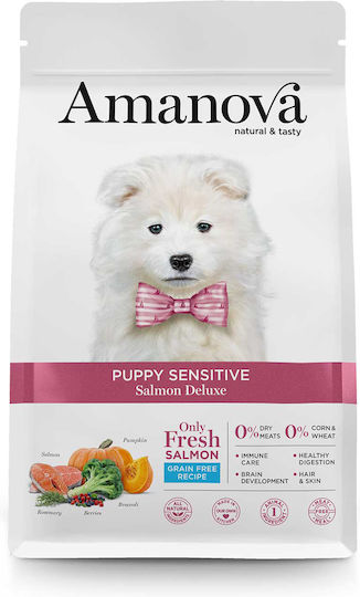 Amanova Puppy Sensitive 7kg Dry Food Grain-Free for Puppies with Salmon