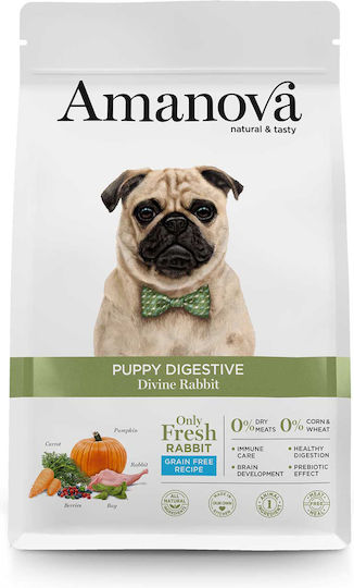 Amanova Puppy Digestive 2kg Ξηρά Τροφή χωρίς Σιτηρά & Γλουτένη για Κουτάβια με Κουνέλι