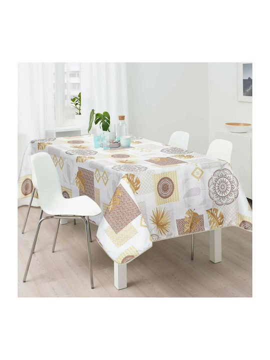 Flamingo Delores Polyester Stain Resistant Tablecloth Beige 150x220cm