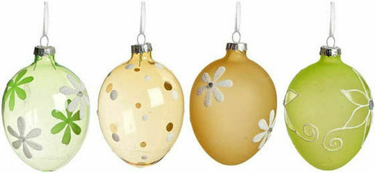 JK Home Decoration Πασχαλινό Αυγό Γυάλινο 10x7x7εκ. Σετ 12τμχ
