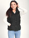 V104 Women's Short Puffer Jacket for Winter Black