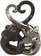 Karvounis Decorative Elephant made of Ceramic Heart in Silver 20x8.2x25.3cm 1pcs