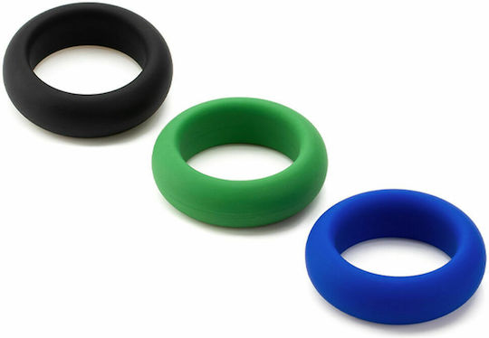 Je Joue Silicone Cock Ring Set Black / Green / Blue
