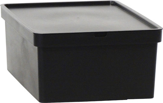 Viomes Nova Plastic Cutie de Depozitare cu Capac Negru 28x18.5x13.5cm 1buc