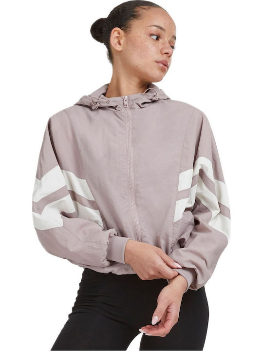 TB2664 Women's Short Lifestyle Jacket for Winter with Hood Rose/Whitesand