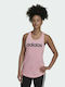 Adidas Essentials Women's Athletic Cotton Blouse Sleeveless Light Pink