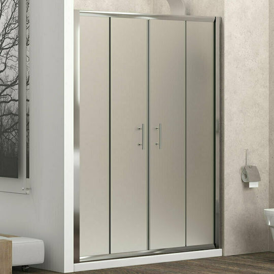 Karag Flora 600 Διαχωριστικό Ντουζιέρας με Συρόμενη Πόρτα 170x190cm Satine Cromo