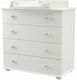 Εβελίνα Baby Dresser with 4 Drawers White 147x86x93cm