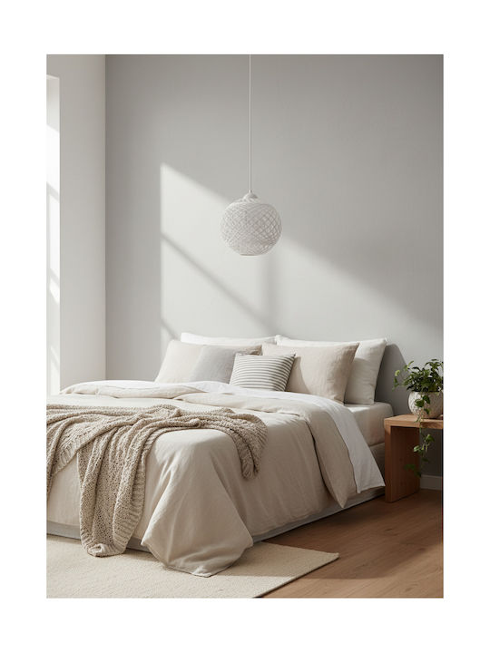 ARlight PDT 6095-40 Κρεμαστό Φωτιστικό Λευκό Μπάλα με Ντουί E27 40εκ.