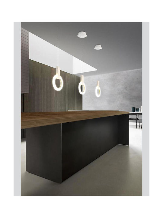 Sikrea Matilde/1 Κρεμαστό Φωτιστικό Μπεζ LED 20x30εκ.