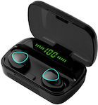Newest M10 В ухото Bluetooth Handsfree Безжични слушалки с Калъф за Зареждане Черна
