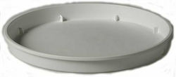 Viomes Linea 895 Στρογγυλό Πιάτο Γλάστρας σε Λευκό Χρώμα 36x36cm