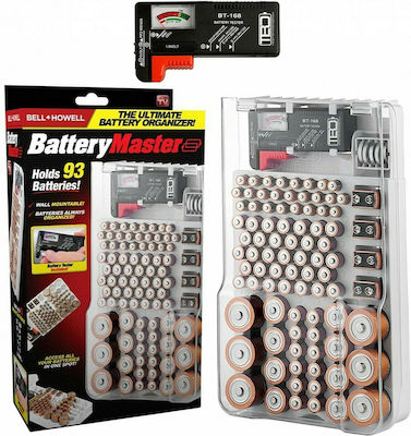 Bell & Howell Battery Master Θήκη για 93 Μπαταρίες με Ελεγκτή Μπαταριών - Για AAA, AA, C, D, 9V, Flat