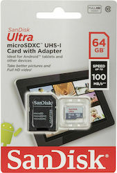 Sandisk Ultra microSDXC 64GB Class 10 UHS-I με αντάπτορα