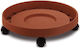 Viomes 271 Στρογγυλό Πιάτο Γλάστρας Με Ρόδες Terracotta 26x26cm