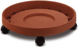 Viomes 274 Round Plate Pot Wheeled Terracotta 42x42cm