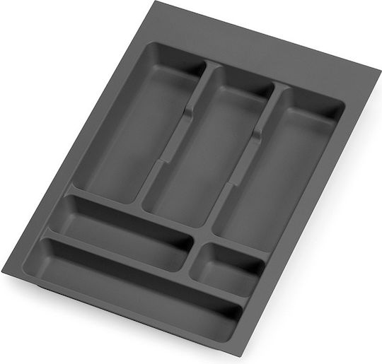 Emuca Tavă pentru tacâmuri de sertar din plastic 40x41.8x4.5cm Antracit