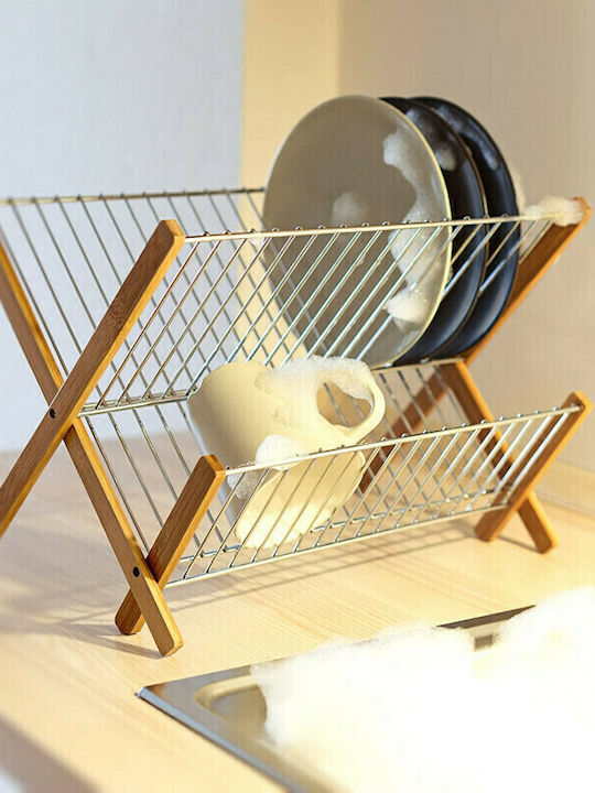 Relaxdays Sink Strainer Inox Brown 27x38x29cm