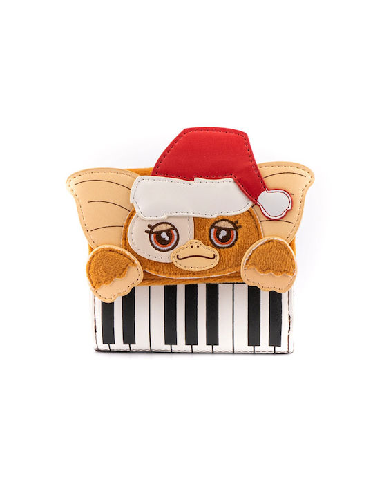 Loungefly Gremlins Gizmo Holiday Keyboard Kids' Wallet with Clip for Girl Brown