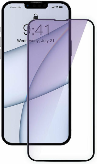 Baseus Anti Blue Light 0.3mm Full Face Tempered Glass 2buc Negru (iPhone 13 Pro Max) SGQP010501