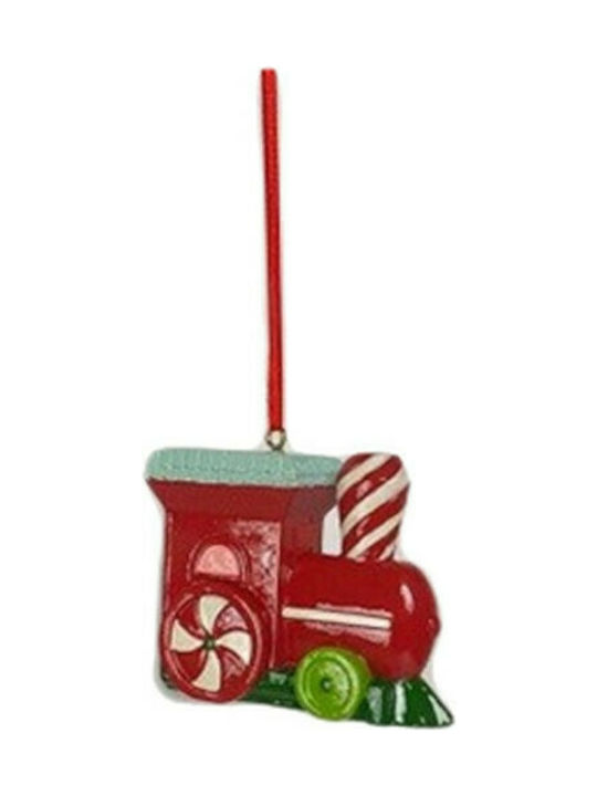 Marva Christmas Polyresin Train Ornament Red