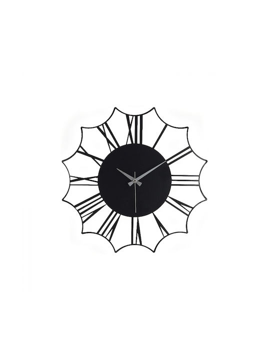 HomeMarkt Ρολόι Τοίχου Μεταλλικό Μαύρο 50x50cm