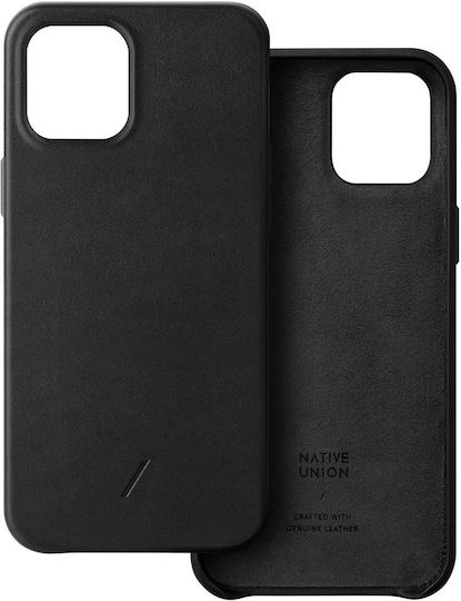 Native Union Clic Classic Back Cover Δερμάτινο Μαύρο (iPhone 12 Pro Max)