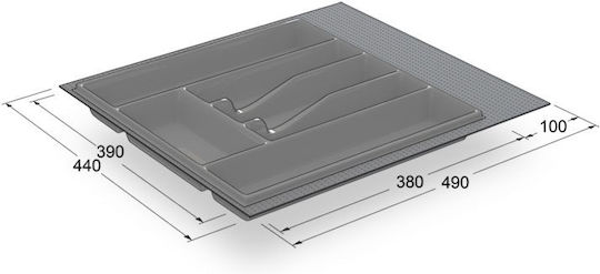 Volpato Volpato K50 Plastic Drawer Cutlery Tray 49x44cm Grey