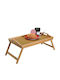 Sidirela Rectangle Bed tray of Bamboo with Handle In Brown Colour 1pcs