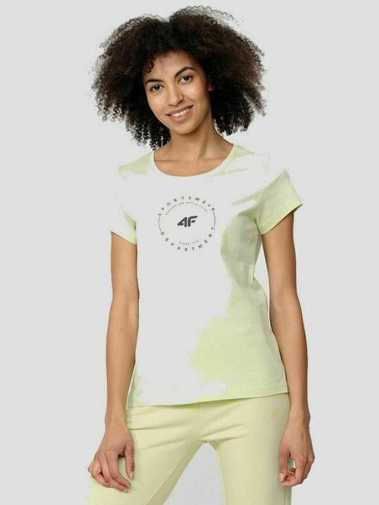 4F Damen Sport T-Shirt Gelb