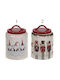 TnS Ornament de masă de Crăciun Borcan de prăjituri Ceramic L14xW14xH19xD14cm. (desene și modele diverse)