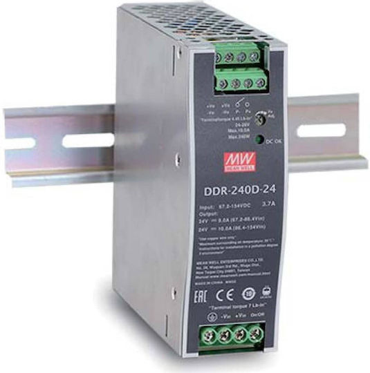 Mean Well DDR240B-24 DIN Rail Power Supply 10A/24V/240W