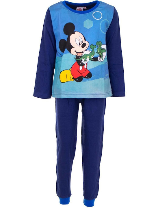 MICKEY PAJAMA LANGARM (BLAU)