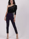 13382 Women's Fabric Trousers Purple
