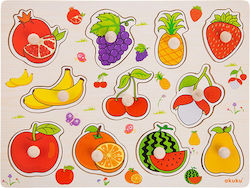 Ξύλινο Παιδικό Puzzle Σφηνώματα Φρούτα 11pcs Akuku