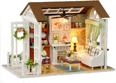 Loco Δωμάτιο Σαλόνι με Έπιπλα και Φως LED Dollhouse with Furniture