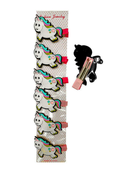4teen-4ty Unicorn Kids Hair Clip Unicorn in White Color