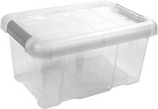 Hega Hogar Plastic Cutie de Depozitare cu Capac Transparent 29.4x20x14.5cm 1buc