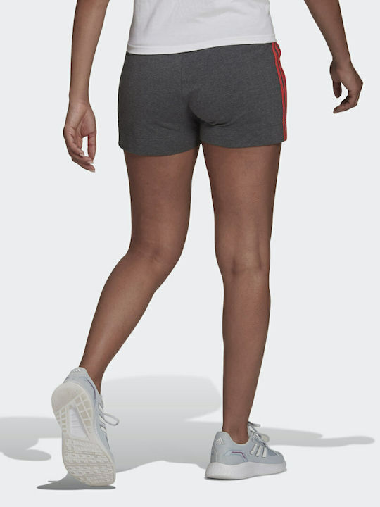 Essentials Slim 3-Stripes Women's Sporty Shorts Dark Grey Heather