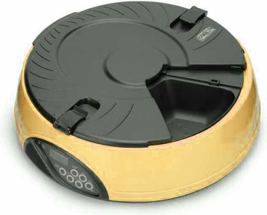 Pet Feeder Автоматичен Хранилка от ABS пластмаса за Куче & Котка с Основа 600мл 22см в Жълт Цвят