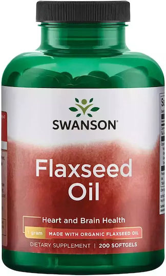 Swanson Flaxseed Oil 1000mg 200 μαλακές κάψουλες