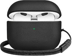 Uniq Terra Case Leather in Black color for Apple AirPods 3