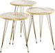 Round Buena White Marble / Gold 3pcs 3pcs L33xW33xH52cm