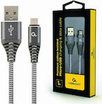 Cablexpert Braided USB 2.0 to micro USB Cable Γκρι 1m (CC-USB2B-AMmBM-1M-WB2)