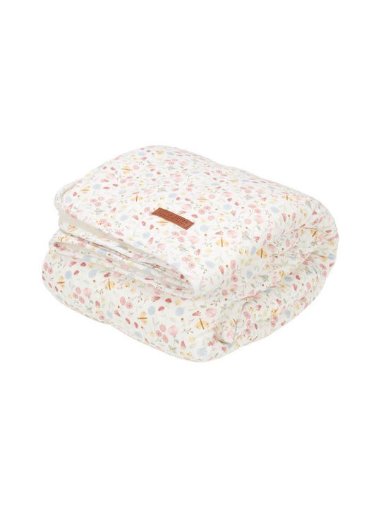 Little Dutch Blanket Nursery Swaddling Blankets Flowers & Butterflies Cotton White 70x100cm.