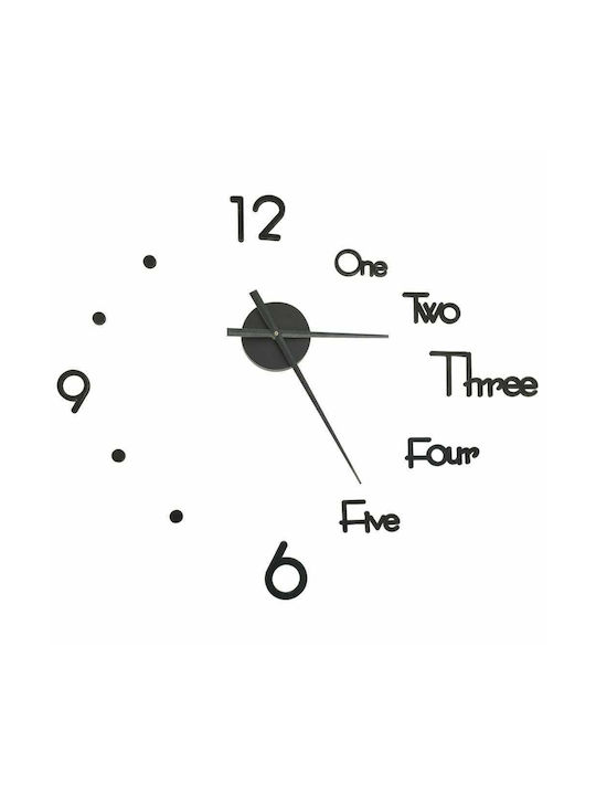 vidaXL 3D 3D Wall Clock Plastic Black Ø100cm