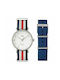 Timex Watch with White Fabric Strap