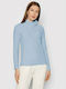 4F Women's Athletic Fleece Blouse Long Sleeve with Zipper Light Blue