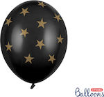 Μπαλόνια Παστέλ Μαύρα με Αστέρια, 30εκ., 5 τεμ.
