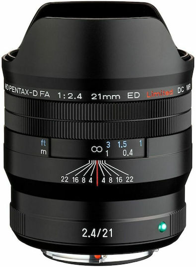 Pentax Full Frame Φωτογραφικός Φακός HD PENTAX-D FA 21mm f/2.4ED Limited DC WR Wide Angle για Pentax K Mount Μαύρος